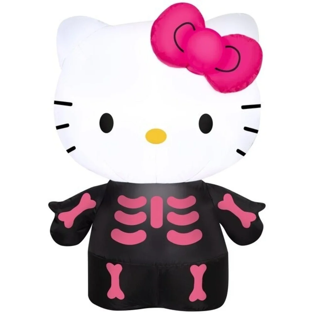 HELLO‎ KITTY Halloween Pink Skelton Airblown  Inflatable 3ft Tall Lights Up